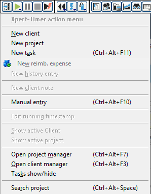 automated time tracking_action menu